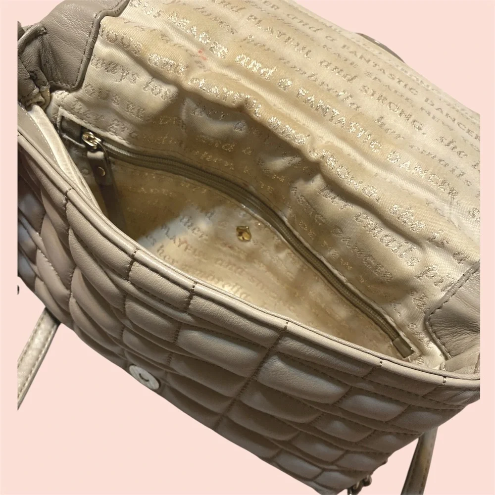 Kate Spade Quilted Bow Crossbody Purse in Taupe - Picture 4 of 9